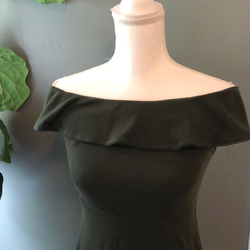 Who What Wear Shrug Dress in Olive